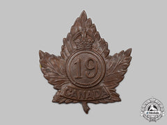 Canada, Cef. A 19Th Infantry Battalion Cap Badge, Type Ii With "19" Within A Circle