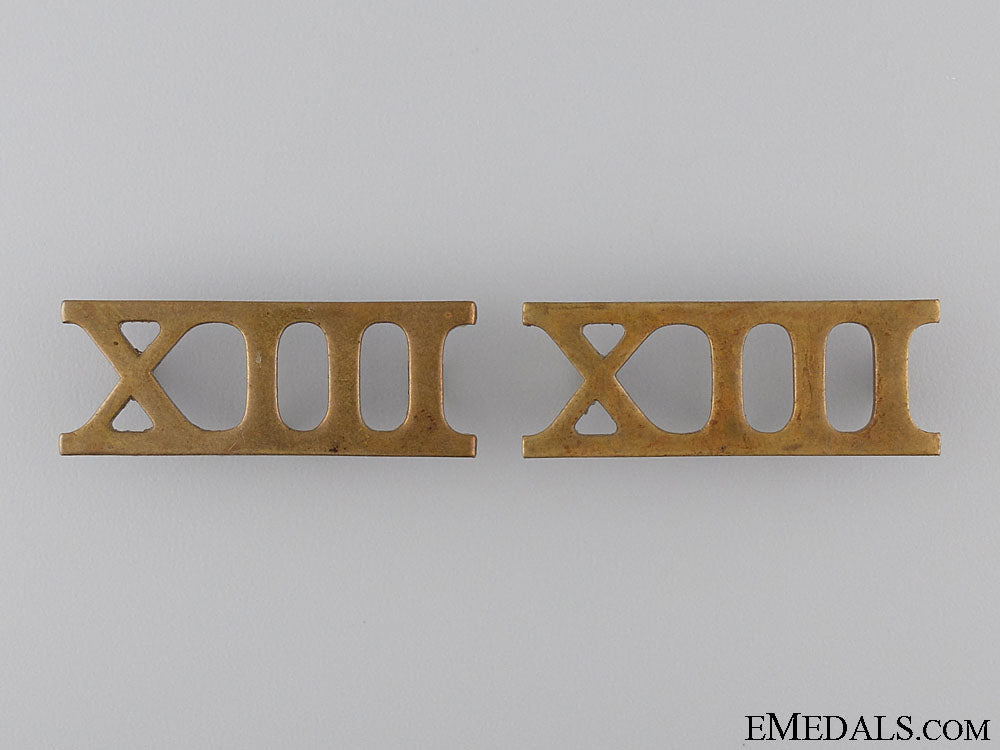 13_th_regiment_shoulder_title_pair;_c.1909_13th_regiment_sh_53df9939aa8a5