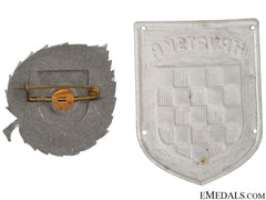 Two Russian Front Croatian Badges
