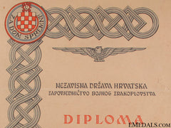An Extremely Rare Award Document To Wwii Croatian Paratrooper