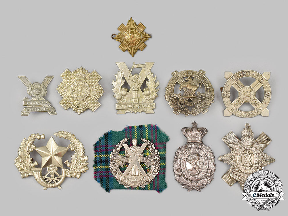 united_kingdom._a_lot_of_ten_cap/_glengarry_badges_60_m21_mnc1901