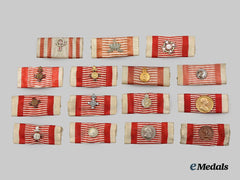 Austria, Empire. A Lot of Fifteen Wartime Ribbons with Miniature Medals, Awards, and Decorations, c. 1918