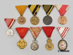 Austria, Empire. A Lot of Nine Imperial Medals, Awards, and Decorations, c. 1918
