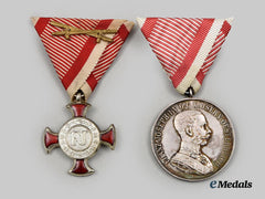 Austria, Empire. A Merit Cross “1849” and a Bravery Medal, c. 1918