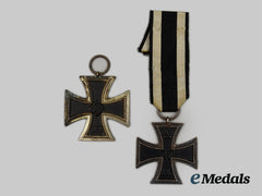 Germany, Imperial; Germany, Wehrmacht. A Pair of Iron Crosses II Class