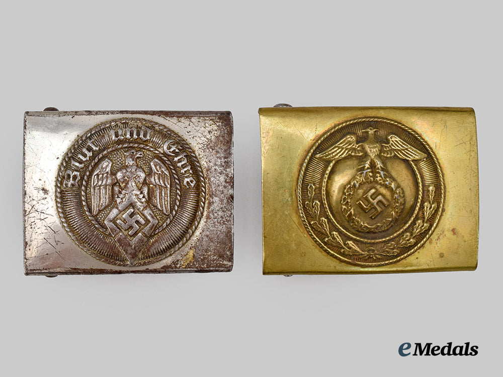 Germany, Third Reich. A Pair of Belt Buckles for SA and HJ Personnel