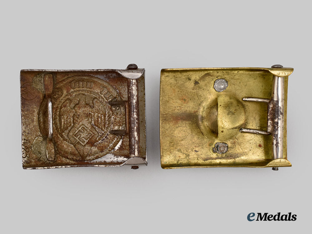 Germany, Third Reich. A Pair of Belt Buckles for SA and HJ Personnel