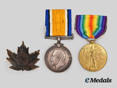 Canada, CEF. A Medal Pairing to Private Edward James Barton, 58th Canadian Infantry, Killed in Action at the Battle of Ancre Heights (Somme)