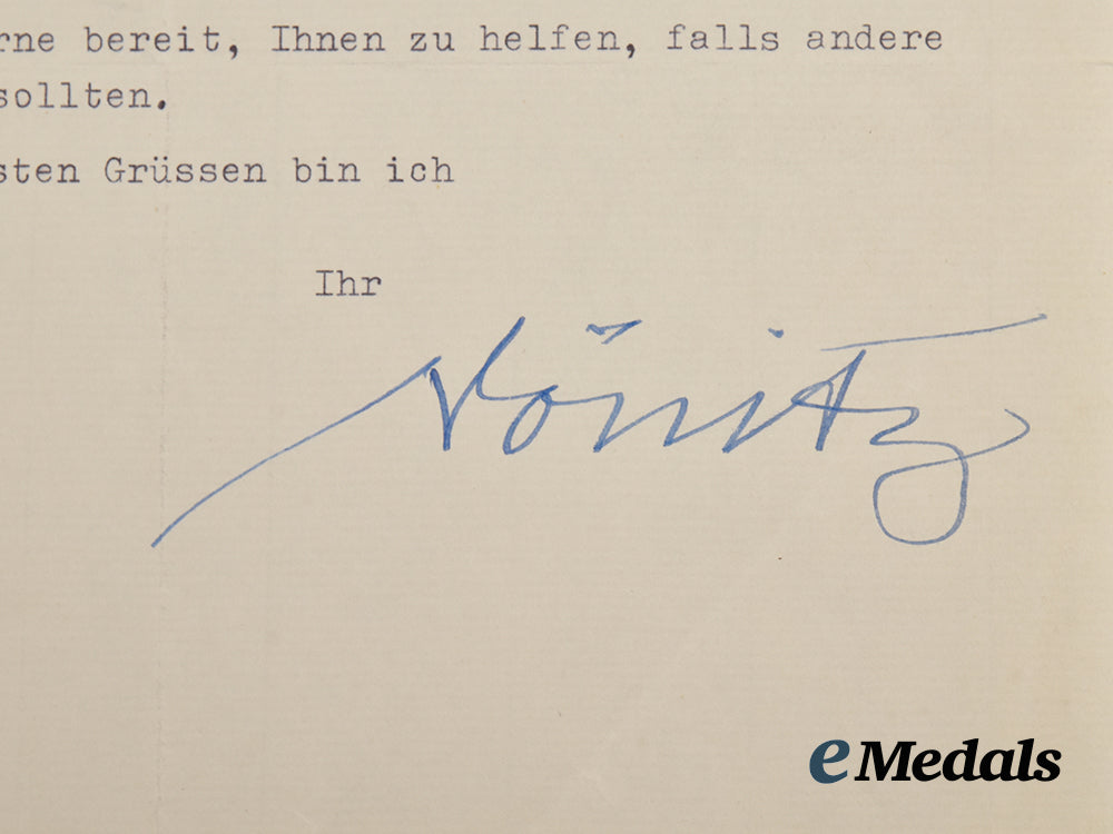 germany,_kriegsmarine._a_post-_war_signed_letter_from_großadmiral_karl_dönitz___m_n_c0077