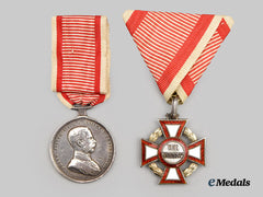 Austria, Empire. A Lot of Two Medals & Decorations (Bravery/Merit)