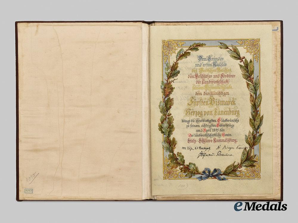 germany,_imperial._a_stolp-_schlawe-_rummelsburg_agricultural_association_certificate_for_otto_von_bismarck’s80th_birthday___m_n_c0259