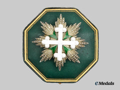 Italy, Kingdom. A Cased Order of St. Maurice and St. Lazarus, Grand Cross Breast Star, c. 1900 by Cravanzola of Rome