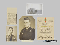 Germany, Army. A Casualty Grouping of Feldpost belonging to Wehrmacht Panzer Gunner Johann “Hans” Eberhart