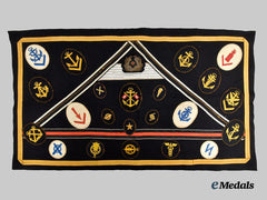 Germany, Kriegsmarine. An Allied Souvenir Board Featuring Specialist Insignia and Medal Ribbons