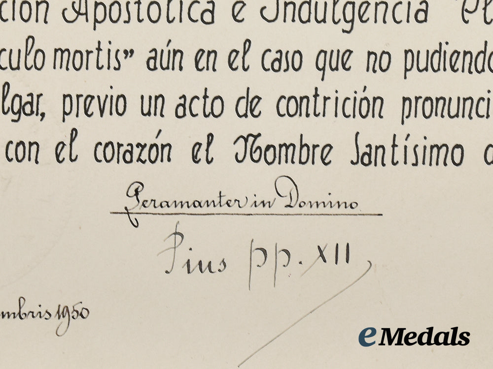 vatican,_papel_state._a_signed_apostolic_blessing_by_pope_pius_x_i_i_to_jenaro_riestra_diaz_and_family___m_n_c0651