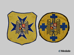 Romania, Kingdom. A National Renaissance Front Patch and a Straja Țării Patch