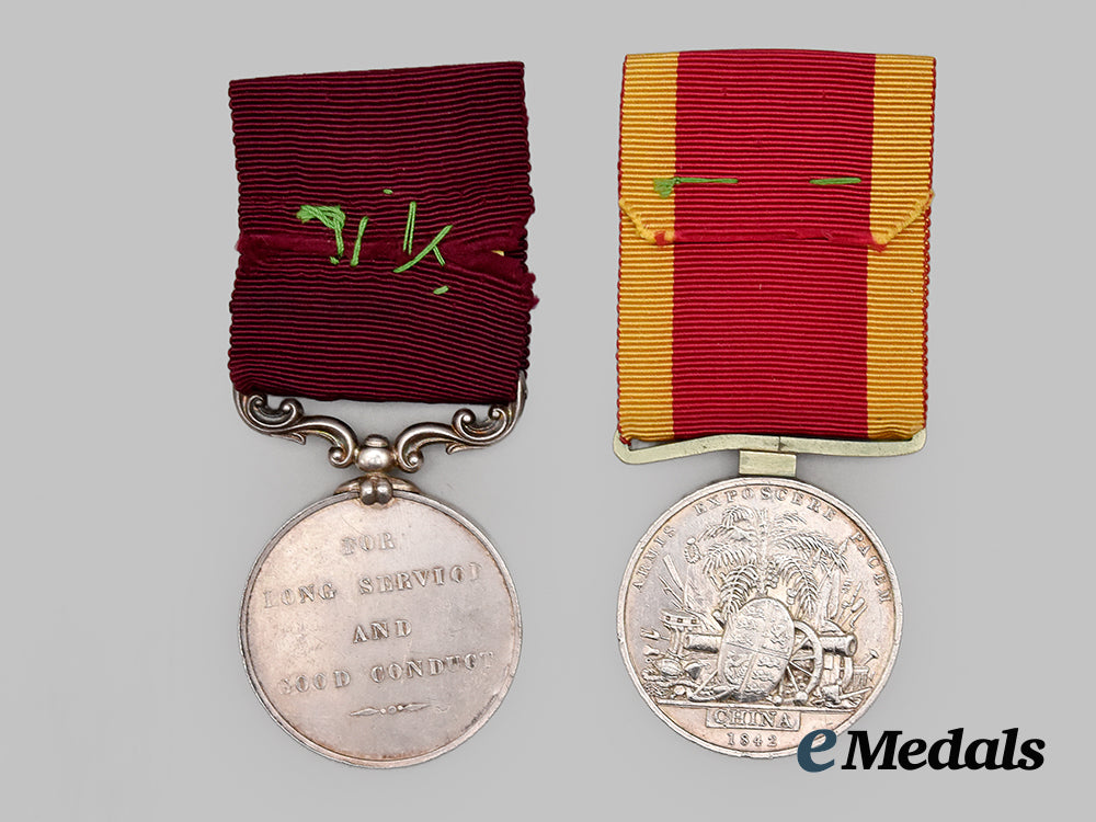 united_kingdom._a_china_war&_army_long_service_and_good_conduct_medal_pair,_to_private_alexander_patterson,26th_regiment_of_foot___m_n_c1287