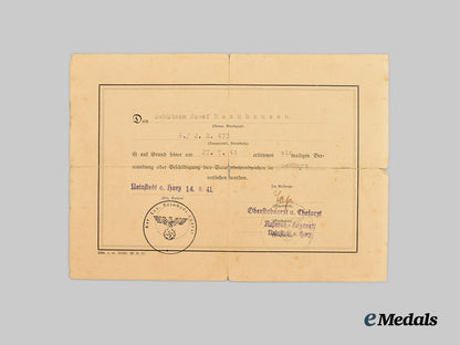germany,_heer._a_lot_of_award_documents_to_unteroffizier_josef_backhausen,_eastern_front_combatant___m_n_c1287