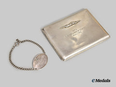 Canada, Commonwealth. A No. 1 Air Observers School in Milton Winners Cigarette Case and Identification Bracelet