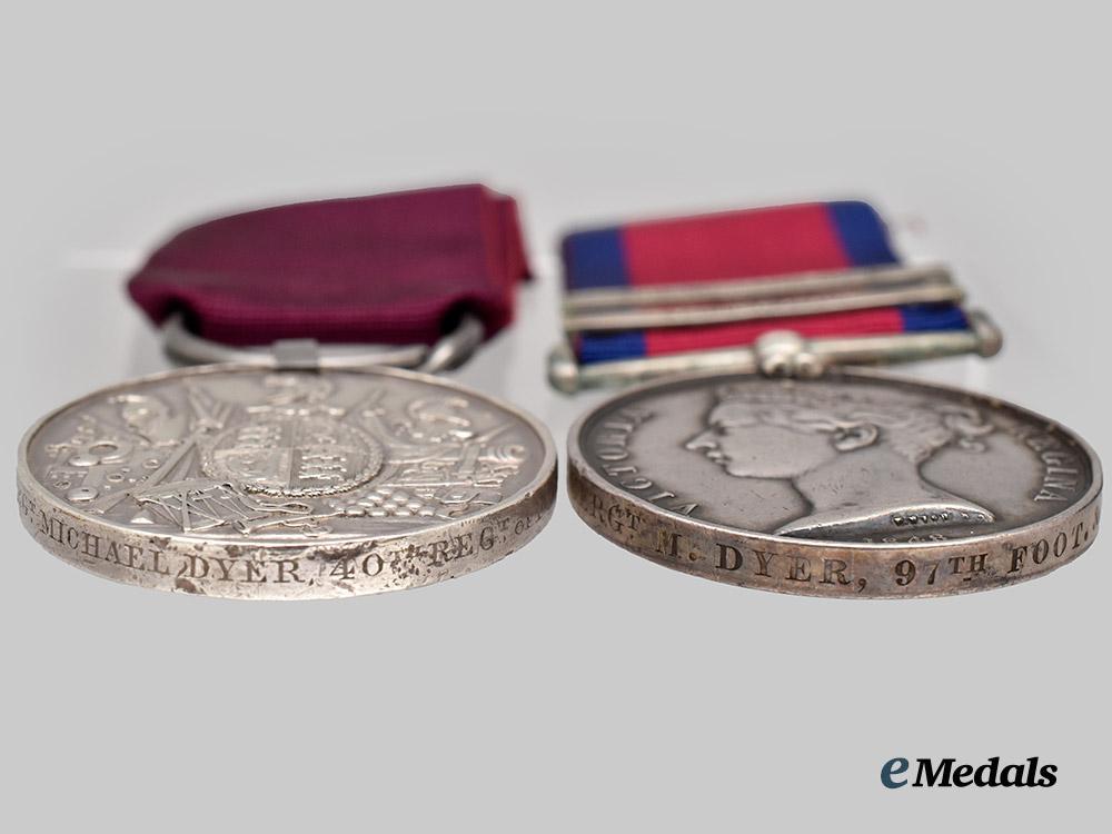 united_kingdom._a_military_general_service_medal_and_long_service_medal_pair_to_michael_dyer,97th_foot___m_n_c1413