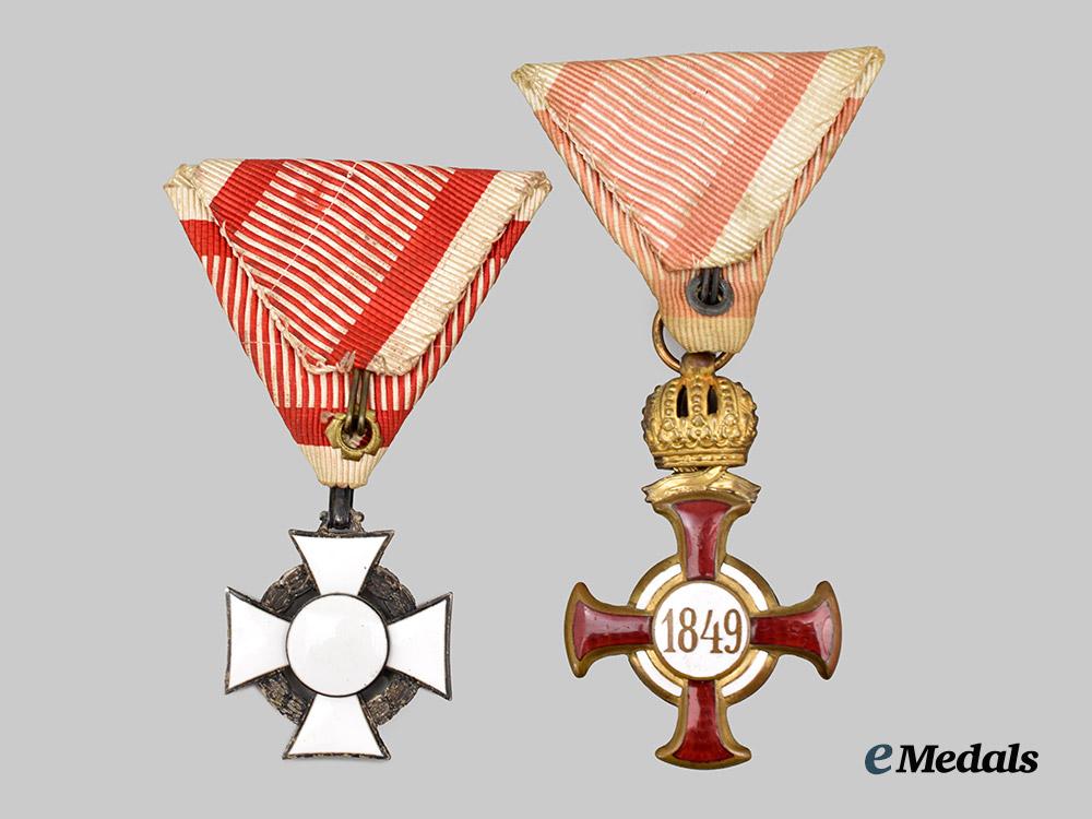 austria,_imperial._a_military_merit_cross,_i_i_i_class_and_an1849_merit_cross,_i_class_cross___m_n_c1414