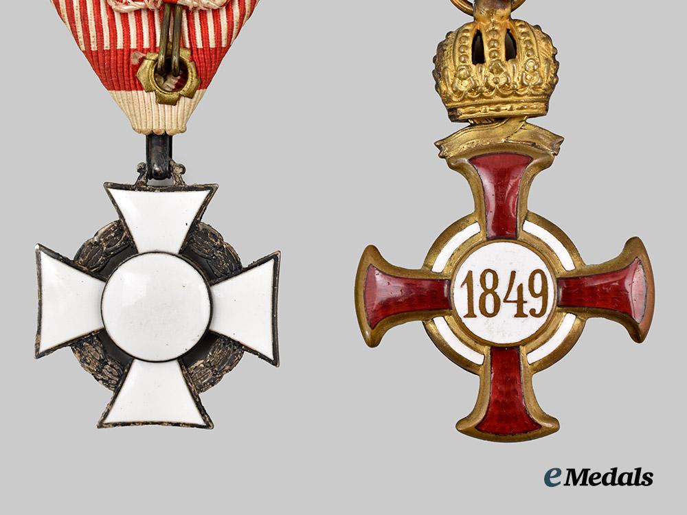 austria,_imperial._a_military_merit_cross,_i_i_i_class_and_an1849_merit_cross,_i_class_cross___m_n_c1415