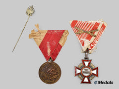 Austria, Imperial. A Military Merit Cross, III Class and Commemorative 1848 Medal