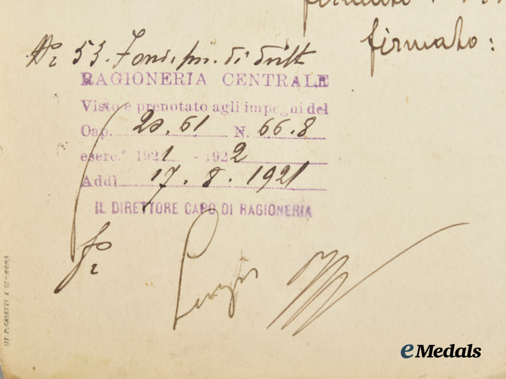 italy,_kingdom._a_final_decision_from_king_vittorio_emanuele_i_i_i_regarding_the_pension_of_giceppa_alberto,_c.1921___m_n_c1431