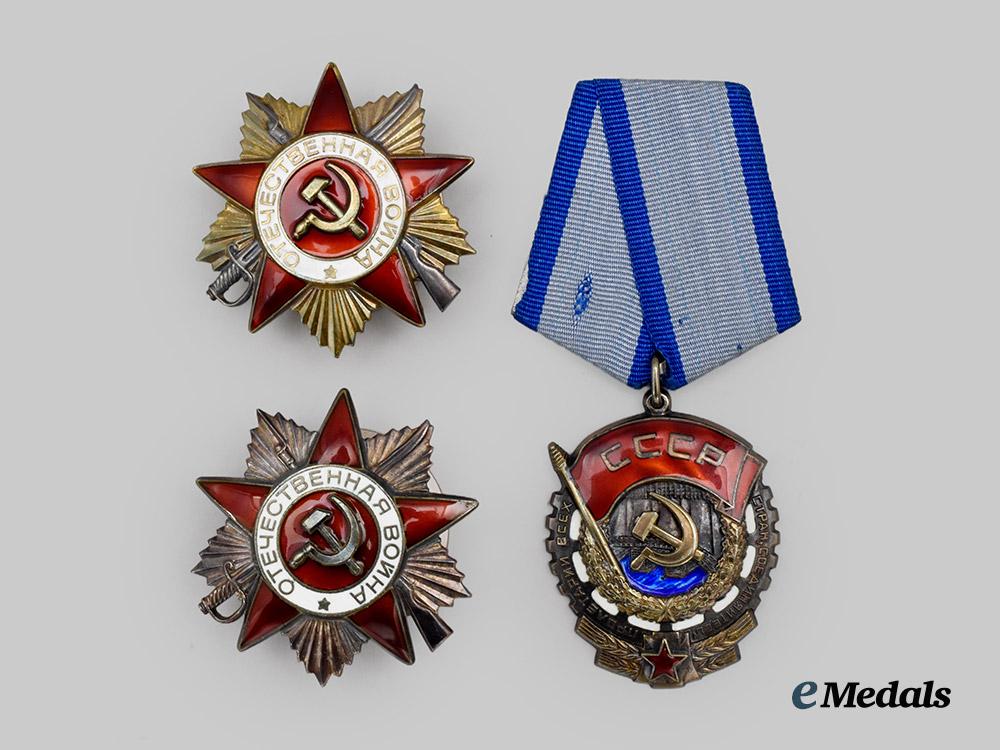 russia,_soviet_union._an_order_of_the_red_banner_of_labour_and_two_orders_of_the_patriotic_war___m_n_c1765