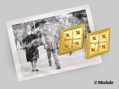 Spain, Spanish State. A Personal Pair of Captain General Lapel Rank Badges Belonging to Francisco Franco, c.1960