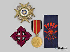Spain, Franco Period. A Lot of Four Decorations and Insignias, c.1965