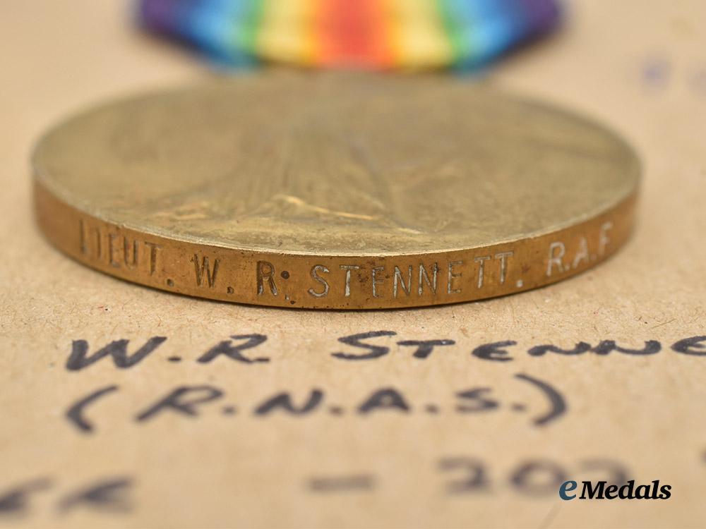 united_kingdom._a_first_war_victory_medal_to_lieutenant_stennett,_r_a_f,_k_i_a_in1918___m_n_c2435