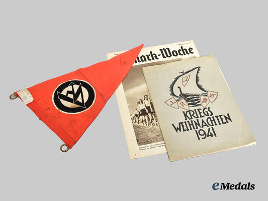 germany,_third_reich._a_sturmabteilung_pennant,_with_period_publications___m_n_c2472