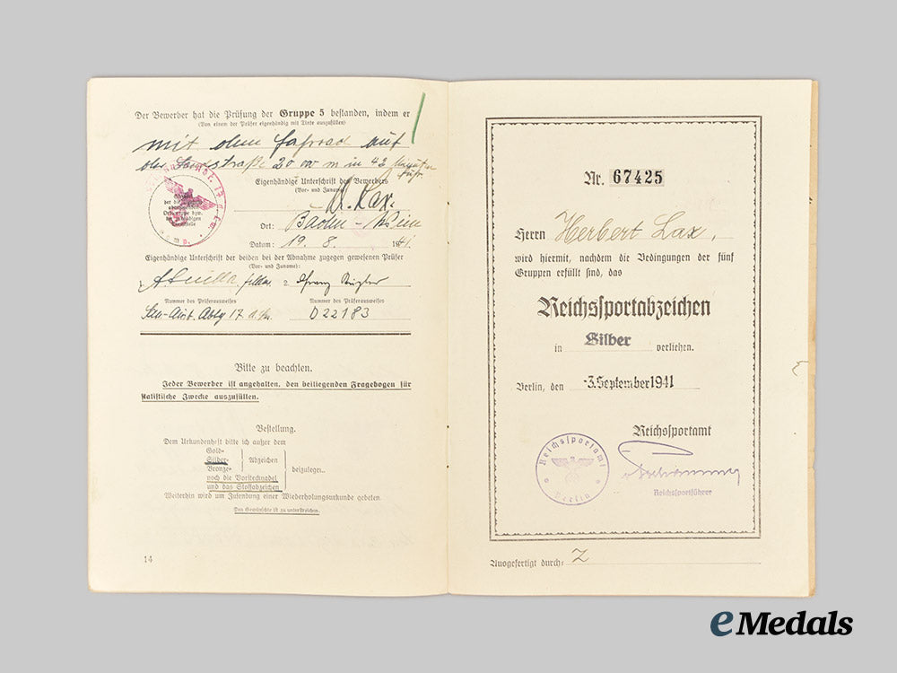 germany,_luftwaffe._a_lot_of_award_documents_to_herbert_lax,_flak_regiment_physician___m_n_c2836