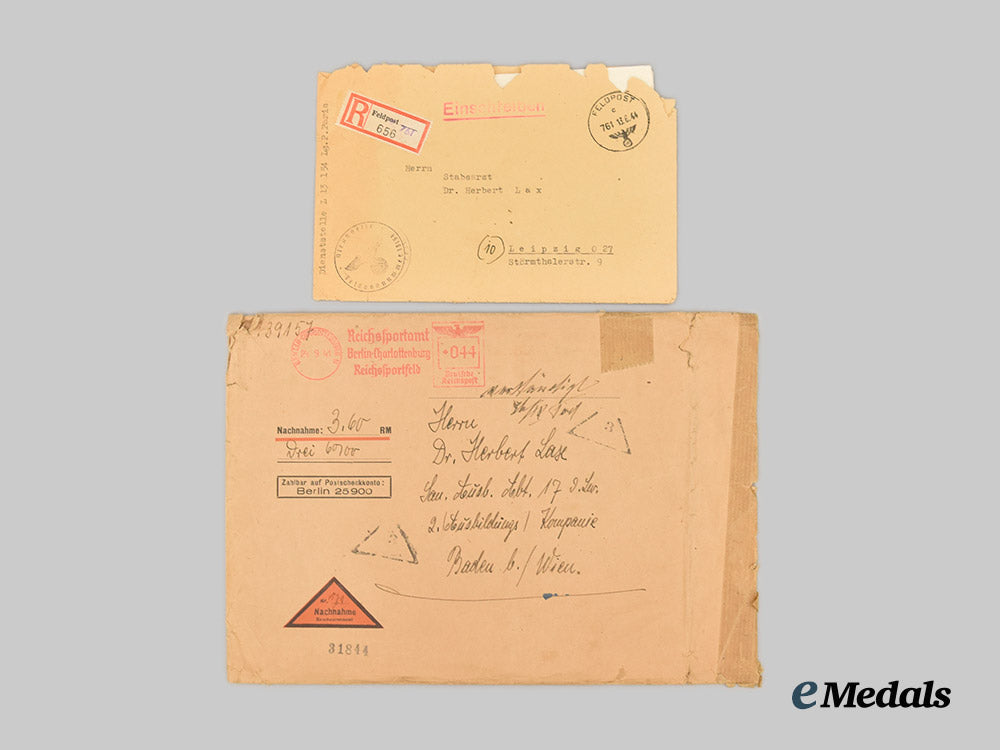 germany,_luftwaffe._a_lot_of_award_documents_to_herbert_lax,_flak_regiment_physician___m_n_c2846