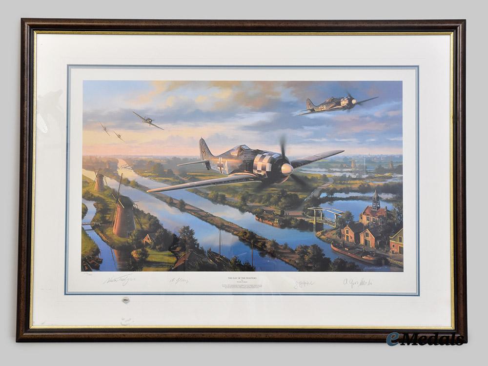 germany,_luftwaffe._a_large_signed_print,"_the_day_of_the_fighters",_by_robert_taylor___m_n_c3730