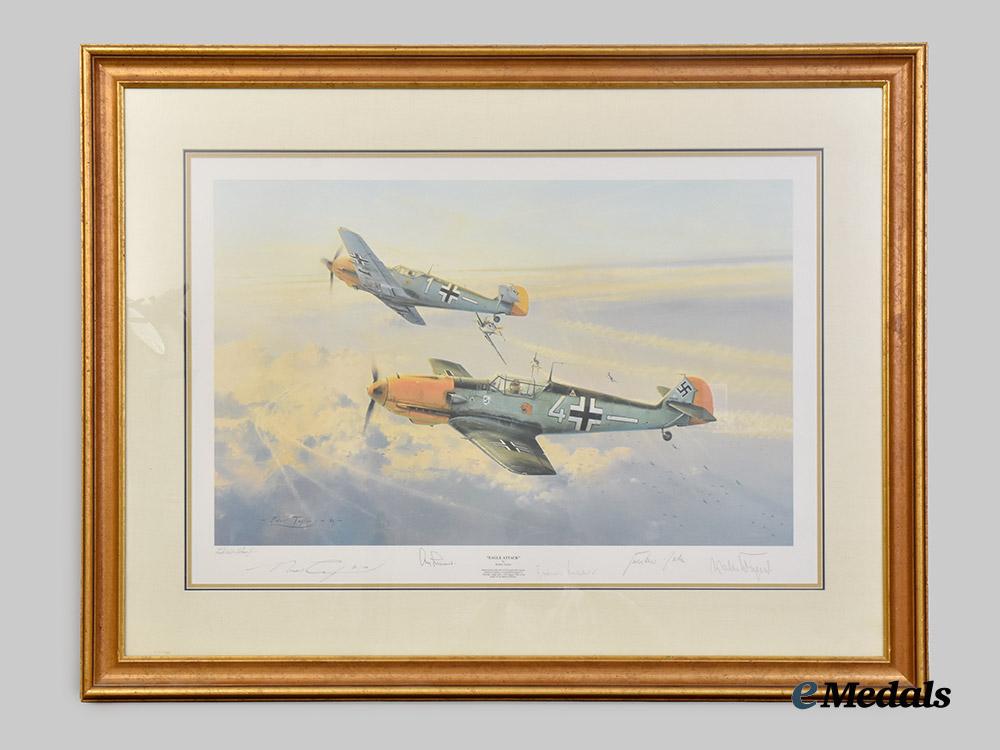 germany,_luftwaffe._a_large_pilot_signed_print,"_eagles_attack",_by_robert_taylor___m_n_c3736