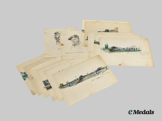 canada,_commonwealth._a_lot_of_watercolour_drawings_related_to_the_saskatoon_light_infantry_in_italy_during_w_w2.___m_n_c3794