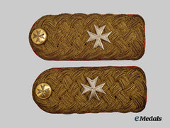 International, Order of Malta. A pair of Two Gold Bullion Shoulder Boards