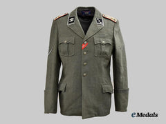 Germany, Waffen-SS. A Regiment “Deutschland” Artillery Obersturmführer Field Blouse w. Honour Chevron of the Old Guard