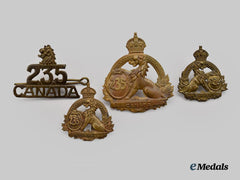 Canada, CEF. A 235Th Infantry Battalion set of Cap Badge, one shoulder title, and both collar tabs, C.1916