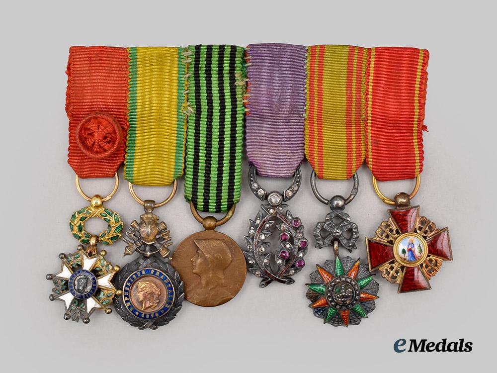 france,_third_republic._a_miniature_medal_bar_of_six_decorations___m_n_c4215