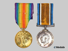 Canada, CEF. A Medal Pair to the C.F.A., Gordon Ronald Munnoch