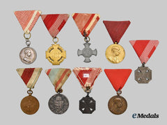 Austria, Empire. A Lot of Nine Imperial Austro-Hungarian Medals and Awards