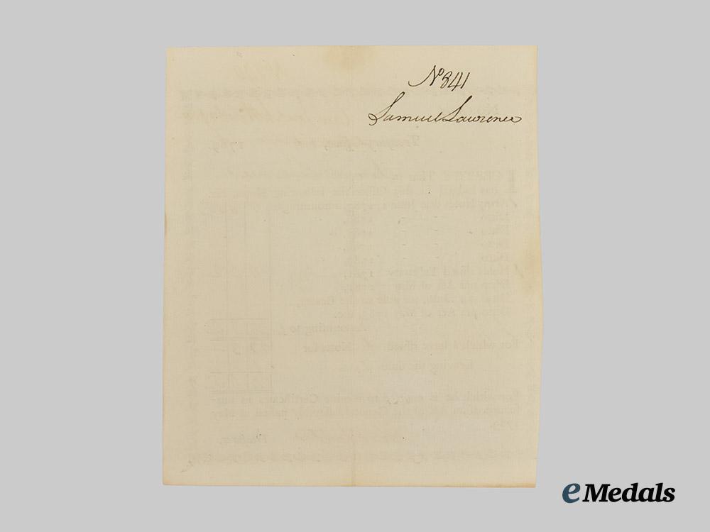 united_states._a1789_treasury_office_certificate_signed_by_revolutionary_war_general_j._huntingdon___m_n_c4462