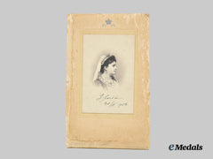 Serbia, Kingdom. A Studio Portrait of Queen Constort of Serbia Draginja Obrenović, c. 1903