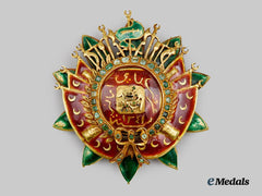 Tunisia, French Protectorate. An Extremely Rare Order of Nichan al-Ahd al-Aman, I Class Star in Gold and Emeralds, c.1905