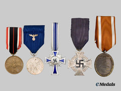 Germany, Third Reich. A Lot of Five Medals, Awards, and Decorations