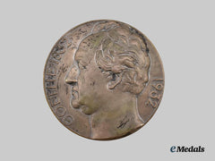 Germany, Weimar Republic. A 1932 Allianz Sportplatz Frankfurt Dedication Medal, with Case, by E. Ferdinand Wiedmann