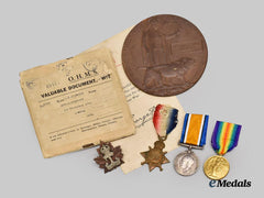 Canada, CEF. A First War Memorial Group to Sjt. Hopwood, 1st Battalion, Died 1920